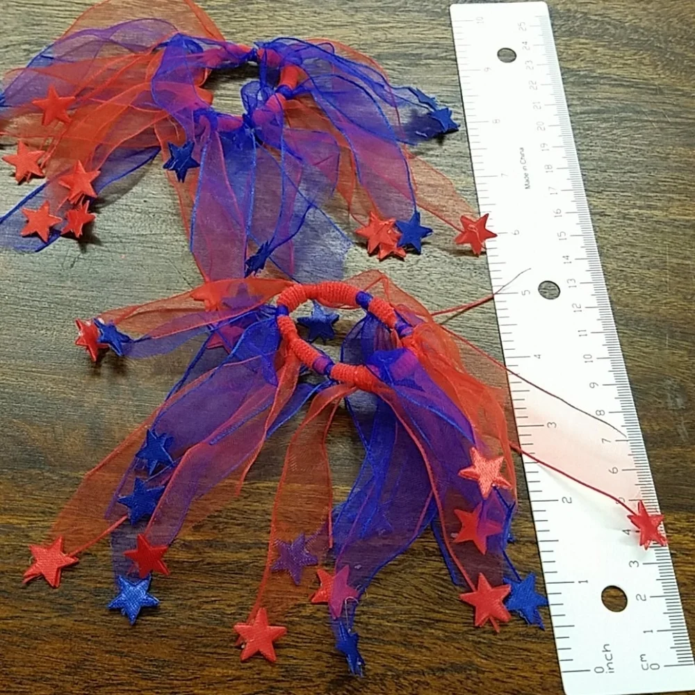 Patriotic Hair Ponytails Keepers Set of 2